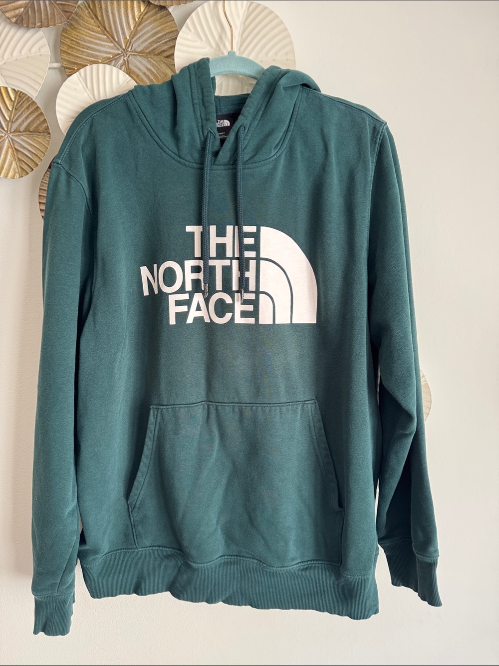 The North Face Men’s Deep Teal Pullover Hoodie with White Logo size xl